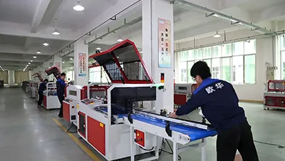 Shrink wrapping machine workshop